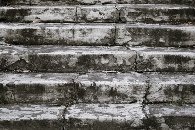 broken concrete stairs in Victoria